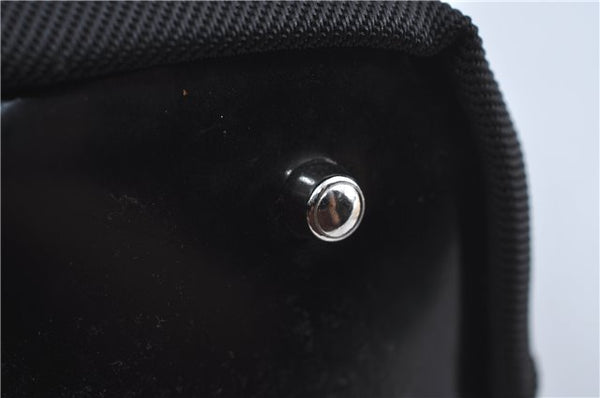 Authentic GUCCI Bamboo Hand Bag Purse Nylon Leather Black J4394