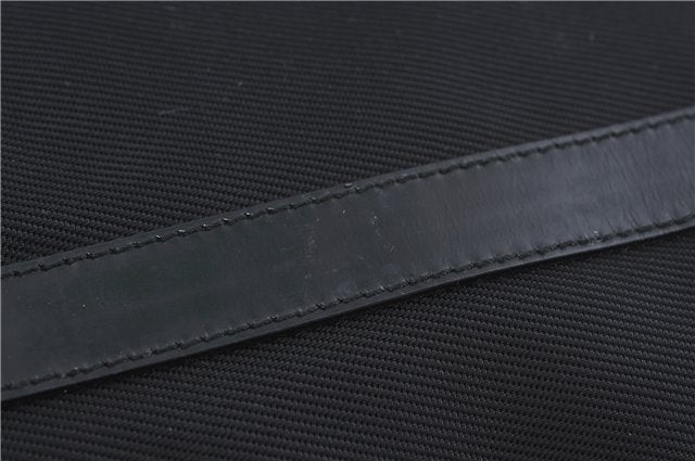 Authentic GUCCI Bamboo Hand Bag Purse Nylon Leather Black J4394