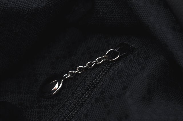 Authentic GUCCI Bamboo Hand Bag Purse Nylon Leather Black J4394