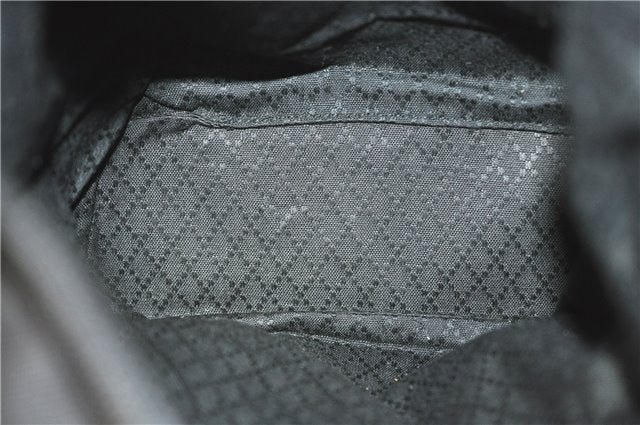 Authentic GUCCI Bamboo Hand Bag Purse Nylon Leather Black J4394