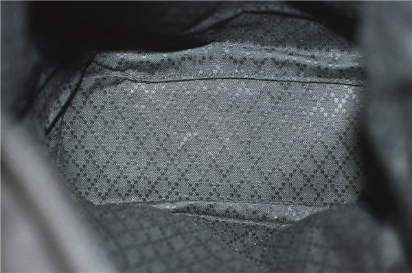 Authentic GUCCI Bamboo Hand Bag Purse Nylon Leather Black J4394