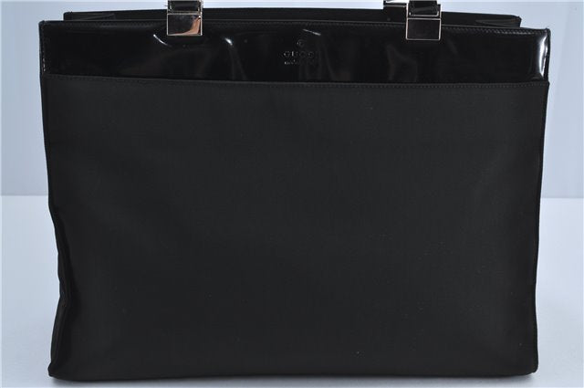 Authentic GUCCI Shoulder Hand Bag Purse Nylon Leather 0021039 Black  J4396
