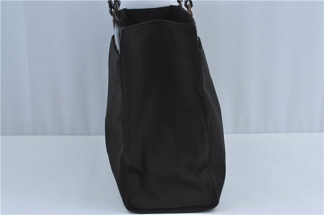 Authentic GUCCI Shoulder Hand Bag Purse Nylon Leather 0021039 Black  J4396