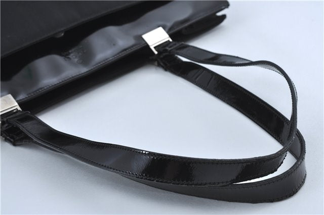Authentic GUCCI Shoulder Hand Bag Purse Nylon Leather 0021039 Black  J4396