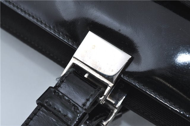 Authentic GUCCI Shoulder Hand Bag Purse Nylon Leather 0021039 Black  J4396