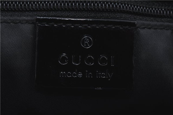 Authentic GUCCI Shoulder Hand Bag Purse Nylon Leather 0021039 Black  J4396