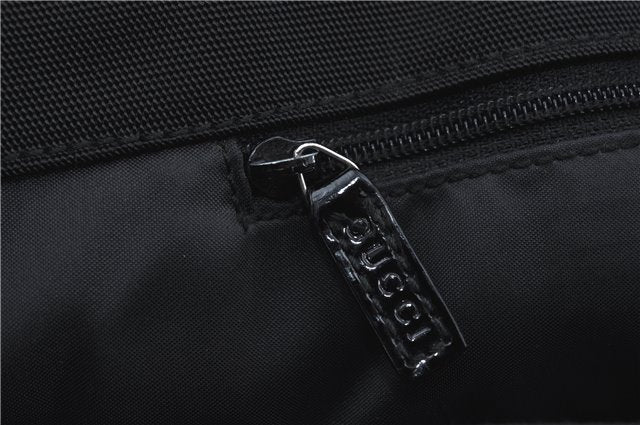 Authentic GUCCI Shoulder Hand Bag Purse Nylon Leather 0021039 Black  J4396
