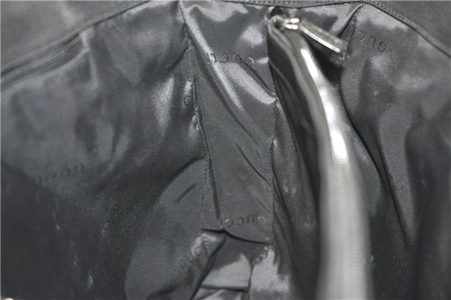 Authentic GUCCI Shoulder Hand Bag Purse Nylon Leather 0021039 Black  J4396