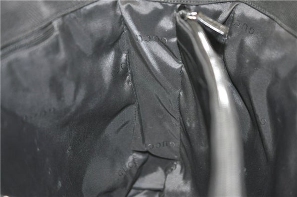 Authentic GUCCI Shoulder Hand Bag Purse Nylon Leather 0021039 Black  J4396