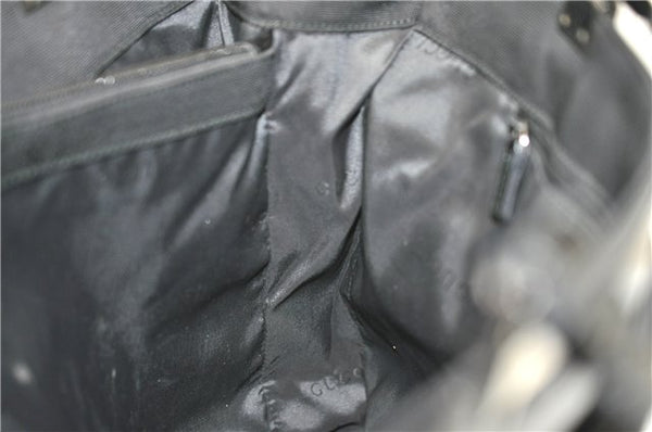 Authentic GUCCI Shoulder Hand Bag Purse Nylon Leather 0021039 Black  J4396