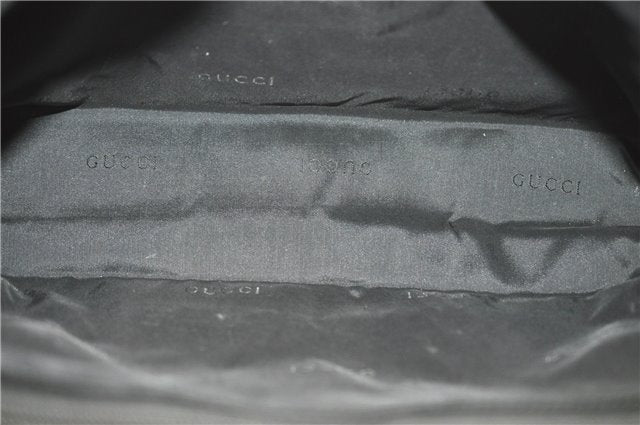 Authentic GUCCI Shoulder Hand Bag Purse Nylon Leather 0021039 Black  J4396