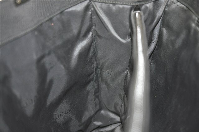 Authentic GUCCI Shoulder Hand Bag Purse Nylon Leather 0021039 Black  J4396