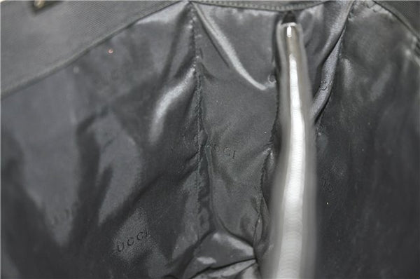 Authentic GUCCI Shoulder Hand Bag Purse Nylon Leather 0021039 Black  J4396