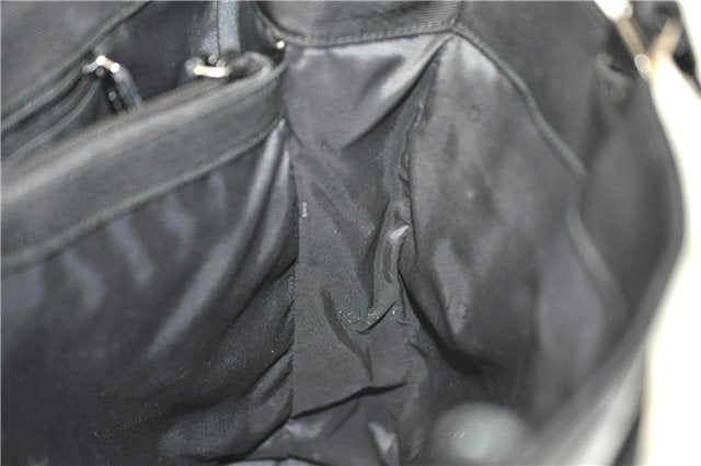 Authentic GUCCI Shoulder Hand Bag Purse Nylon Leather 0021039 Black  J4396