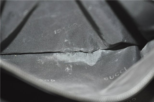 Authentic GUCCI Shoulder Hand Bag Purse Nylon Leather 0021039 Black  J4396