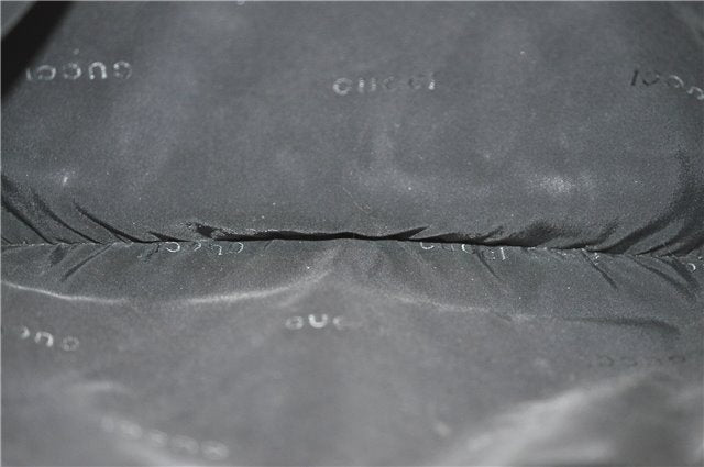 Authentic GUCCI Shoulder Hand Bag Purse Nylon Leather 0021039 Black  J4396