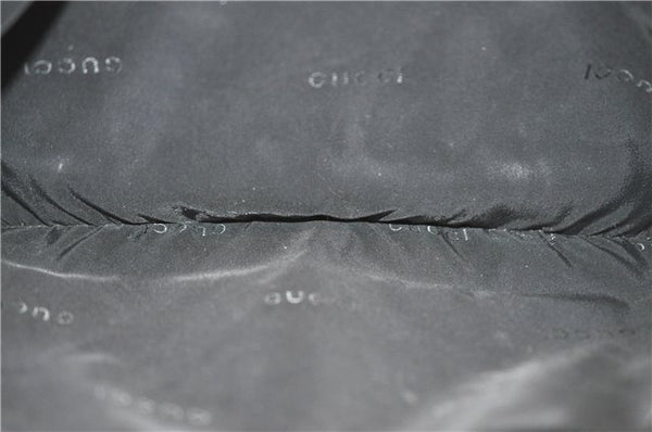 Authentic GUCCI Shoulder Hand Bag Purse Nylon Leather 0021039 Black  J4396