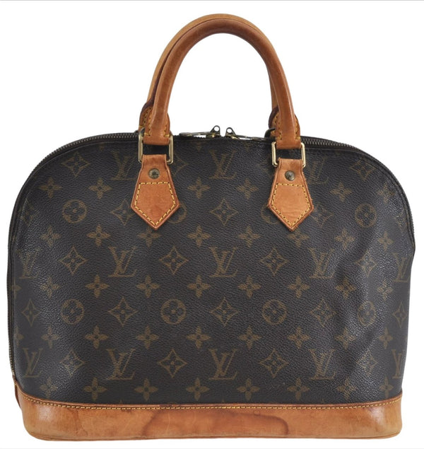 Authentic Louis Vuitton Monogram Alma Hand Bag Purse M51130 LV J4442