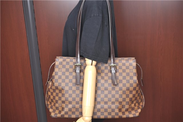 Authentic Louis Vuitton Damier Chelsea Shoulder Tote Bag N51119 LV J4443