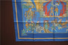 Authentic HERMES Carre 90 Scarf "LE TEMPS des MARIONNETTES" Silk Blue Box J4483