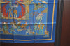 Authentic HERMES Carre 90 Scarf "LE TEMPS des MARIONNETTES" Silk Blue Box J4483