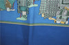 Authentic HERMES Carre 90 Scarf "LE TEMPS des MARIONNETTES" Silk Blue Box J4483