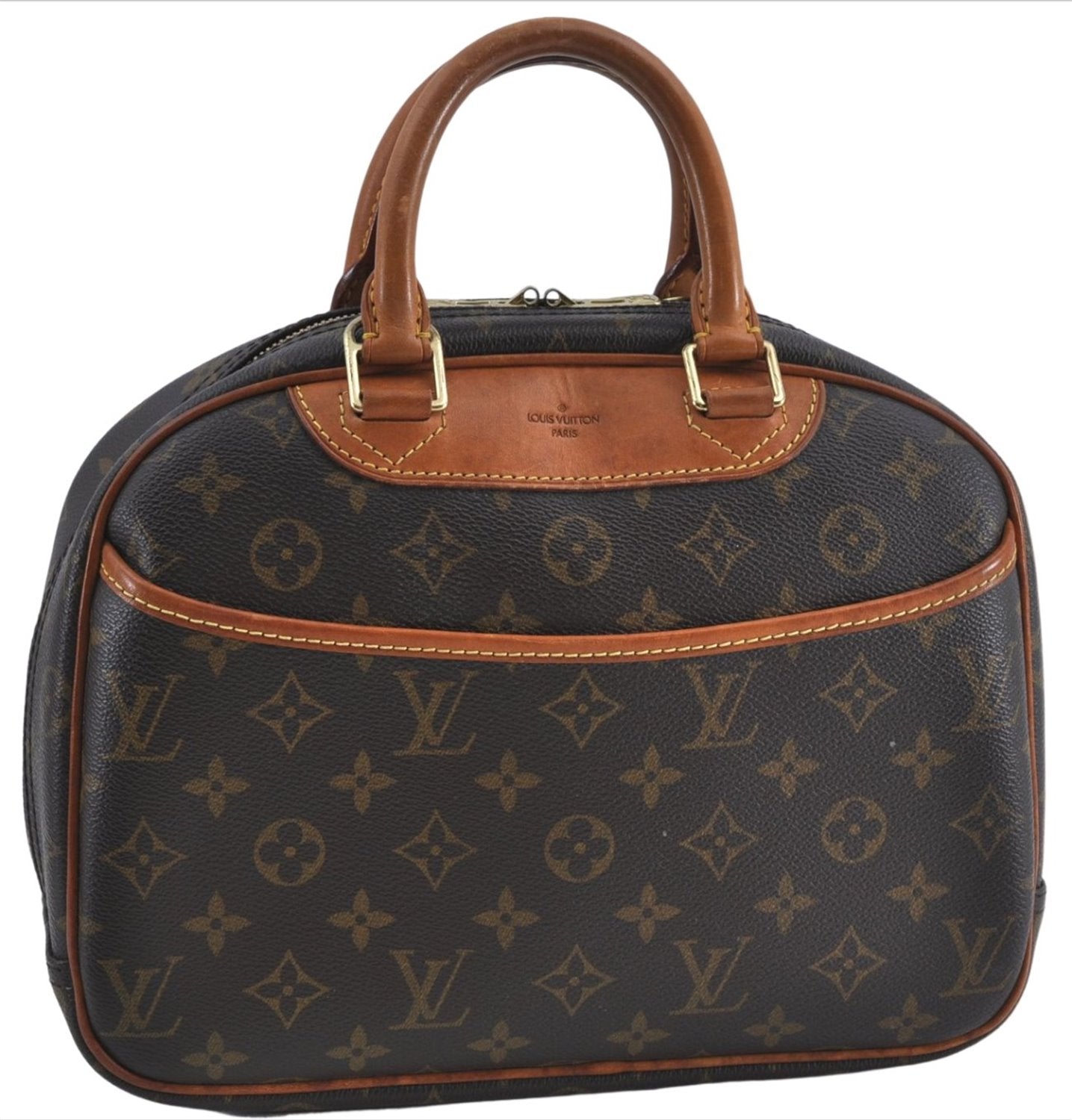 Authentic Louis Vuitton Monogram Trouville Hand Bag Purse M42228 LV J4509