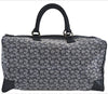 Authentic CELINE C Macadam Carriage Pattern Boston Bag Canvas Leather Navy J4519