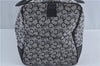 Authentic CELINE C Macadam Carriage Pattern Boston Bag Canvas Leather Navy J4519