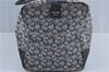 Authentic CELINE C Macadam Carriage Pattern Boston Bag Canvas Leather Navy J4519