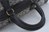 Authentic CELINE C Macadam Carriage Pattern Boston Bag Canvas Leather Navy J4519