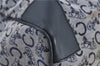 Authentic CELINE C Macadam Carriage Pattern Boston Bag Canvas Leather Navy J4519