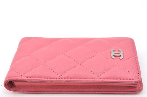 Authentic CHANEL Lamb Skin Matelasse CC Logo Ipod Case Pink J4536