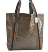 Authentic GUCCI GG Crystal Shoulder Tote Bag PVC Leather 189669 Brown J4550