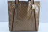 Authentic GUCCI GG Crystal Shoulder Tote Bag PVC Leather 189669 Brown J4550