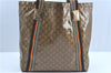 Authentic GUCCI GG Crystal Shoulder Tote Bag PVC Leather 189669 Brown J4550