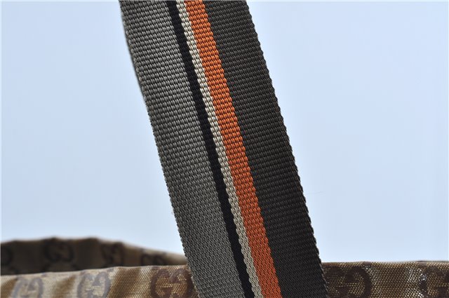 Authentic GUCCI GG Crystal Shoulder Tote Bag PVC Leather 189669 Brown J4550