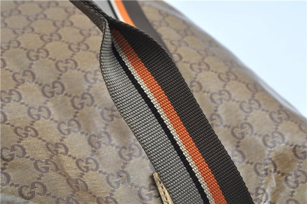 Authentic GUCCI GG Crystal Shoulder Tote Bag PVC Leather 189669 Brown J4550