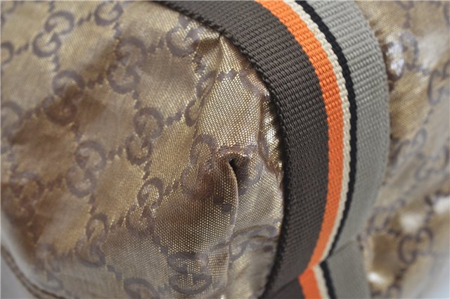 Authentic GUCCI GG Crystal Shoulder Tote Bag PVC Leather 189669 Brown J4550