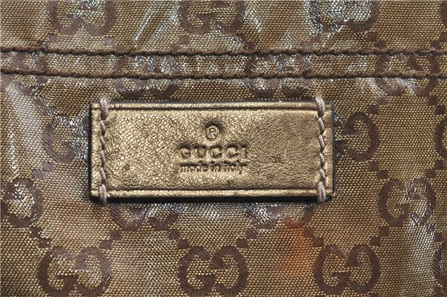 Authentic GUCCI GG Crystal Shoulder Tote Bag PVC Leather 189669 Brown J4550