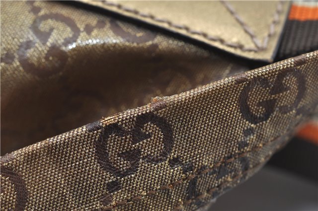 Authentic GUCCI GG Crystal Shoulder Tote Bag PVC Leather 189669 Brown J4550