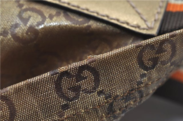 Authentic GUCCI GG Crystal Shoulder Tote Bag PVC Leather 189669 Brown J4550