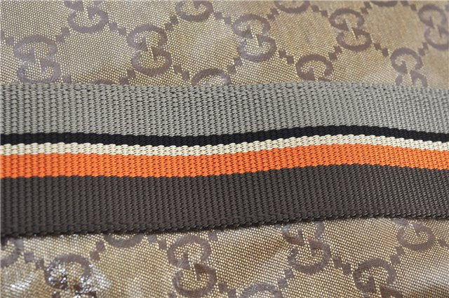 Authentic GUCCI GG Crystal Shoulder Tote Bag PVC Leather 189669 Brown J4550