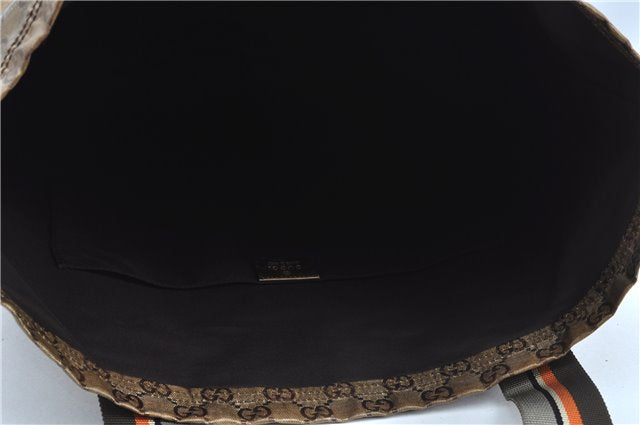 Authentic GUCCI GG Crystal Shoulder Tote Bag PVC Leather 189669 Brown J4550