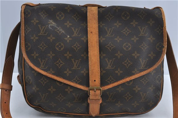 Authentic Louis Vuitton Monogram Saumur 35 Shoulder Cross Bag M42254 LV J4567