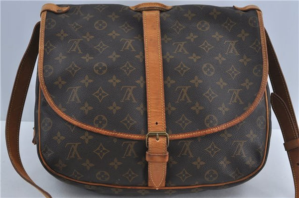 Authentic Louis Vuitton Monogram Saumur 35 Shoulder Cross Bag M42254 LV J4567