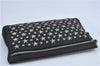 Authentic JIMMY CHOO Star Studs Leather Clutch Bag Purse Black J4571