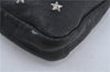 Authentic JIMMY CHOO Star Studs Leather Clutch Bag Purse Black J4571