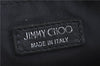 Authentic JIMMY CHOO Star Studs Leather Clutch Bag Purse Black J4571