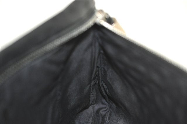 Authentic JIMMY CHOO Star Studs Leather Clutch Bag Purse Black J4571